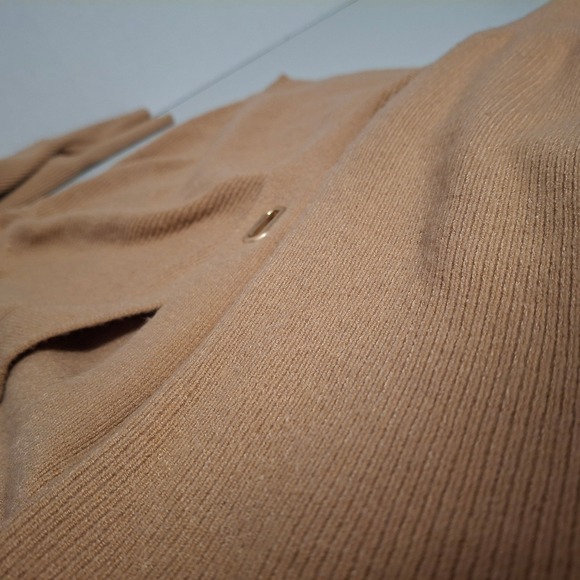 Sioni Womens Camel Tan Ribbed Dolman Sleeve Open Front Cardigan Sweater M - Picture 8 of 8